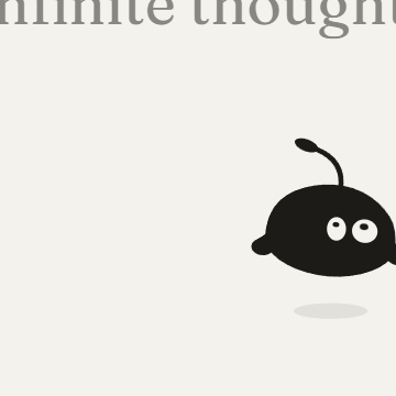 The creature mid-hop with its sprout trailing and its shadow below