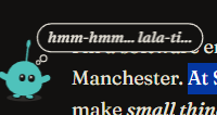 The first speech bubble, a plain outlined box